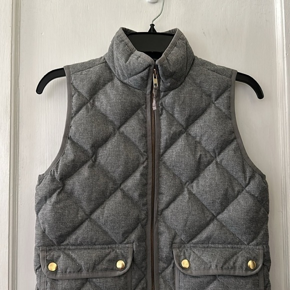 J.Crew Grey Excursion Quilted Down Vest - Picture 2 of 7